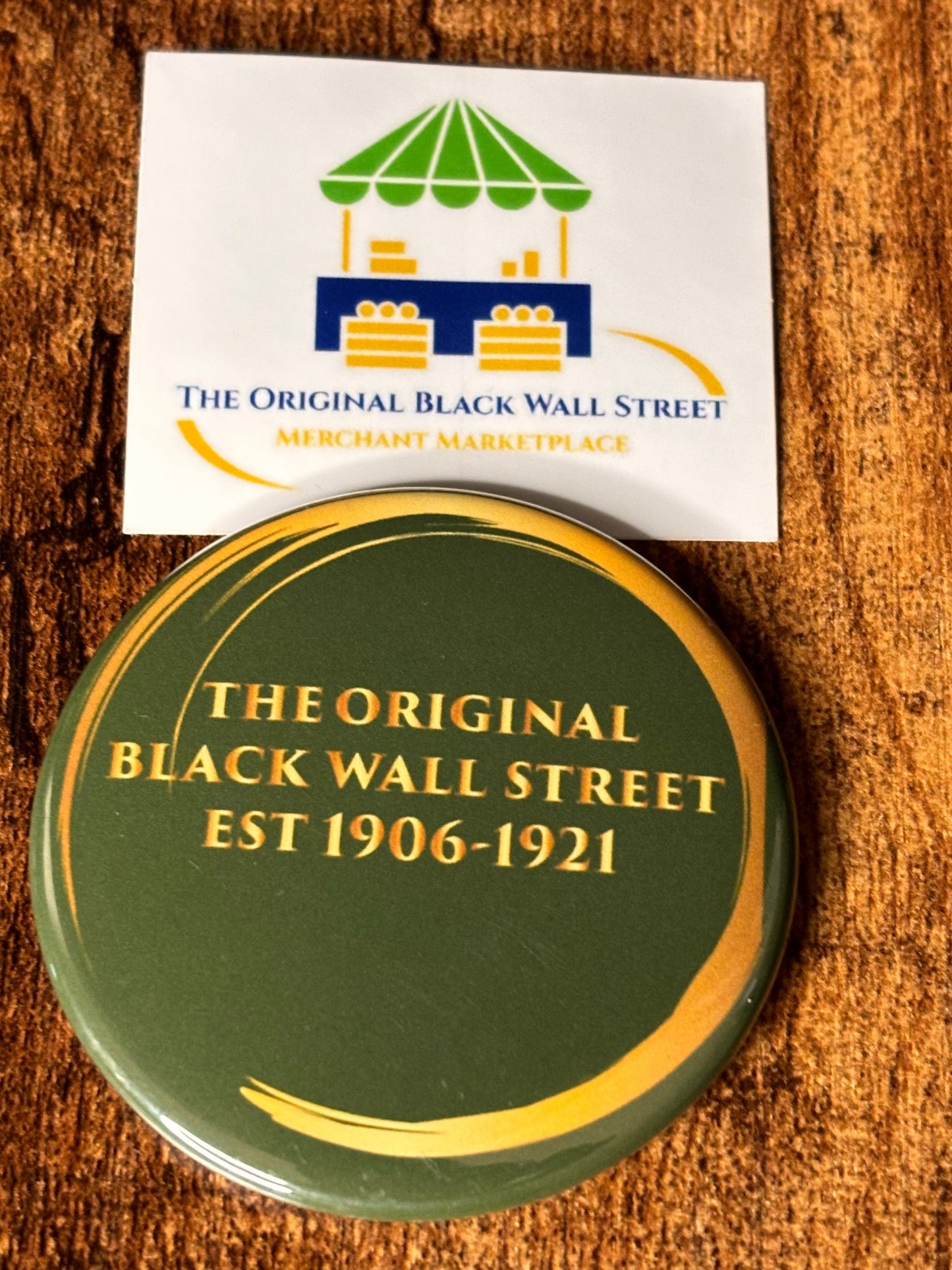 Black/Gold Souvenir Button Magnet